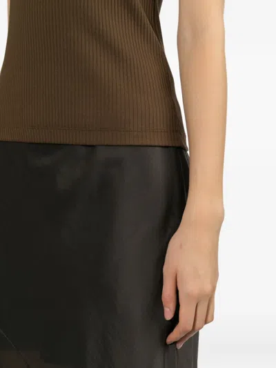 Helmut Lang Lyrd Sheer Airy Skirt Bistre In Brown