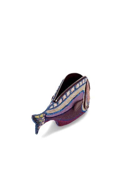 Staud Pesce Beaded Fish Clutch In Brown