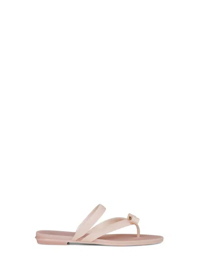 Ferragamo Jealsa Rubber Flat Thong Sandals In Pink