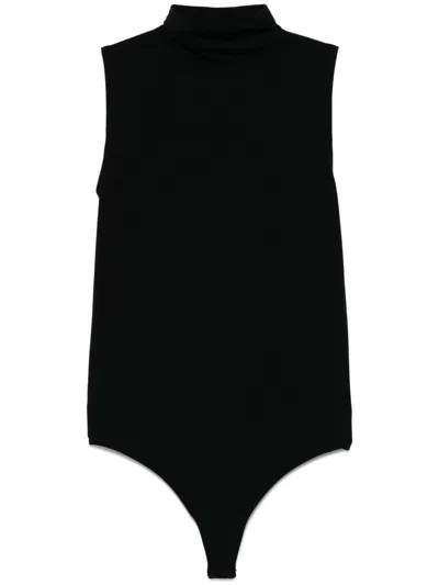 Wolford Fitted Turtleneck Bodysuit With Seamless Circular Knit In Black