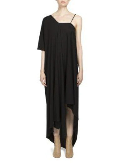 Shop Maison Margiela Asymmetric Seamed Dress In Black