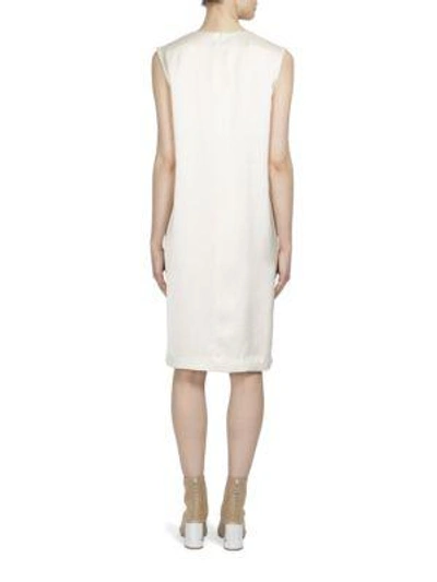 Shop Maison Margiela Sleeveless Gathered Dress In Beige