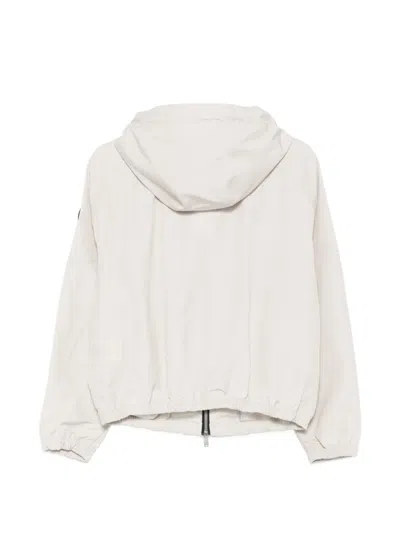 Moose Knuckles Hooded Drawstring Jacket In White