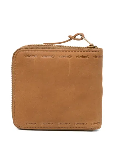 Visvim Leather Bi-fold Wallet In Purple