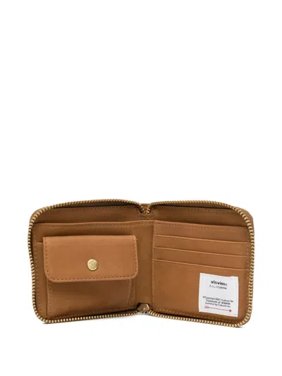 Visvim Leather Bi-fold Wallet In Purple