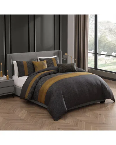 Bebejan 220 Thread Count Hex Reversible Comforter Set In Gray