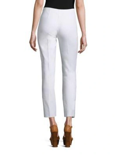Shop Michael Kors Cotton Cropped Pants In Optic White