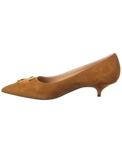 Dior Initial Suede Pump In Brown