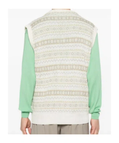 Kiton V-neck Patterned Vest In White