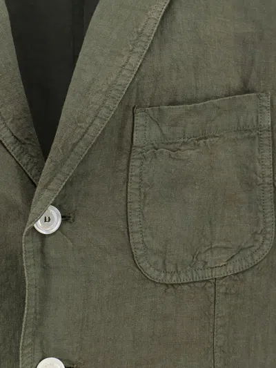 Aspesi Samuraki Linen Blazer In Green