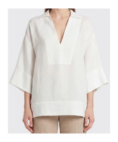 Eleventy Collared Top In White