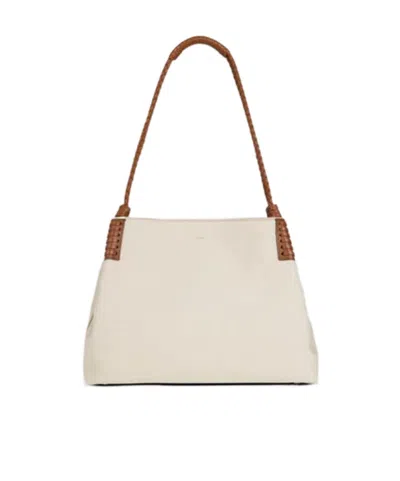 Etro Pegaso Canvas Shoulder Bag In White