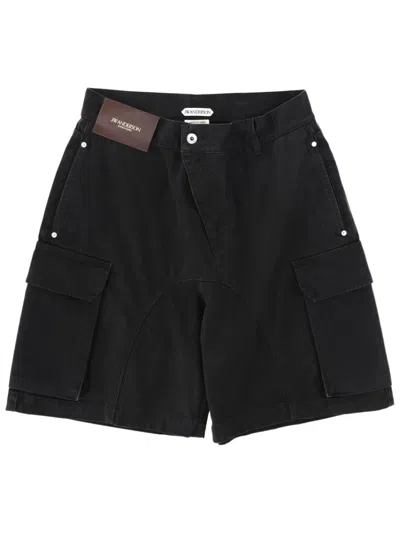 Jw Anderson Black Solid Shorts In Black