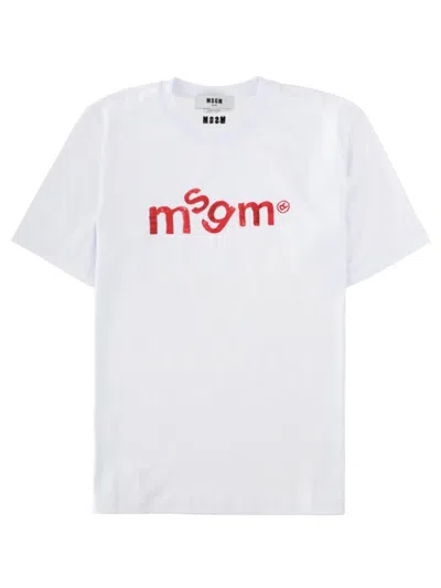 Msgm Logo-print T-shirt In Multi