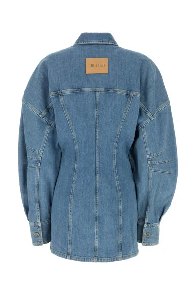 Attico Women Blue Shirt Collar Denim Mini Dress, Xs Luxury Dresses For Women Darveys