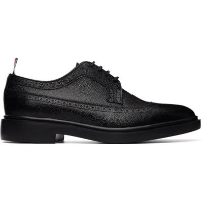 Thom Browne Black Pebble Grain Longwing Brogues In Multi