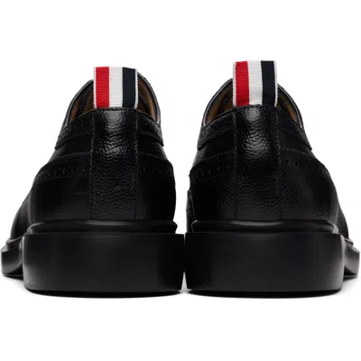 Thom Browne Black Pebble Grain Longwing Brogues In Multi