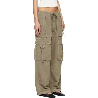 Citizen Of Humanity Womens Bezal (md Olv/grn) Andira Cotton And Linen Blend Cargo Trousers Xs In Gray