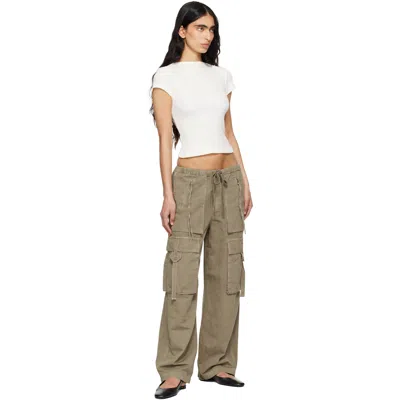Citizen Of Humanity Womens Bezal (md Olv/grn) Andira Cotton And Linen Blend Cargo Trousers Xs In Gray