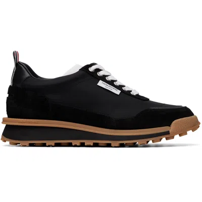 Thom Browne Black Tech Nylon Alumni Sneakers In Black