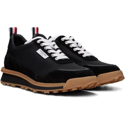 Thom Browne Black Tech Nylon Alumni Sneakers In Black