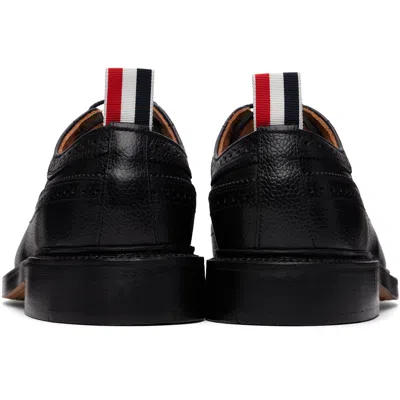 Thom Browne Black Pebble Grain Longwing Brogues In Black