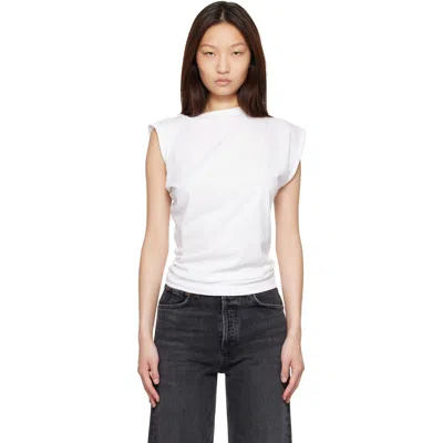 Agolde Beth Tee Shirt In White