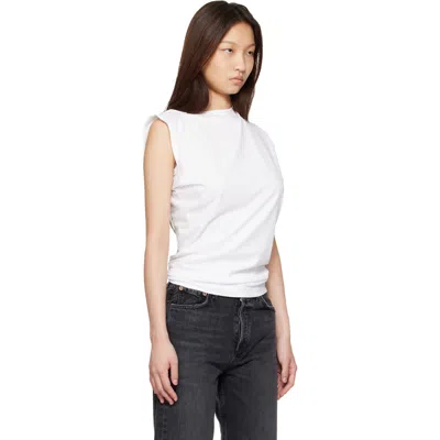 Agolde Beth Tee Shirt In White