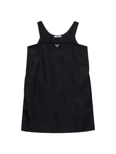 Prada Crepe Mini Dress With Bows In Black