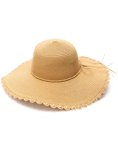 Bcbgeneration Lace Edge Straw Floppy Hat In Brown