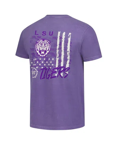 Image One Purple Lsu Tigers Comfort Colors Oht Camo Overlay T-shirt In Purple