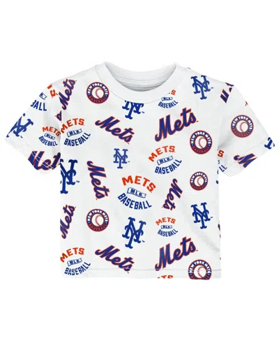 Outerstuff Toddler White New York Mets Run Down T-shirt In Multi