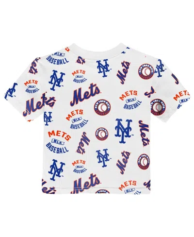 Outerstuff Toddler White New York Mets Run Down T-shirt In Multi