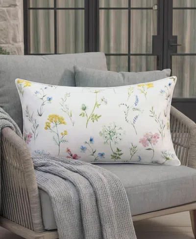 Hunter Designer Rectangular Outdoor Decorative Pillow, 14" X 24" In White