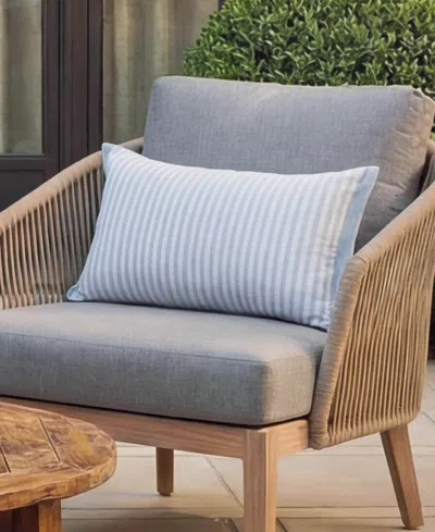 Hunter Designer Rectangular Outdoor Decorative Pillow, 14" X 24" In Blue
