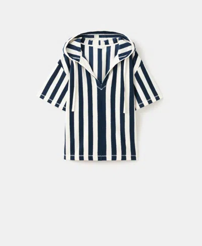 Mango Striped Cotton Terry Sweatshirt In Black