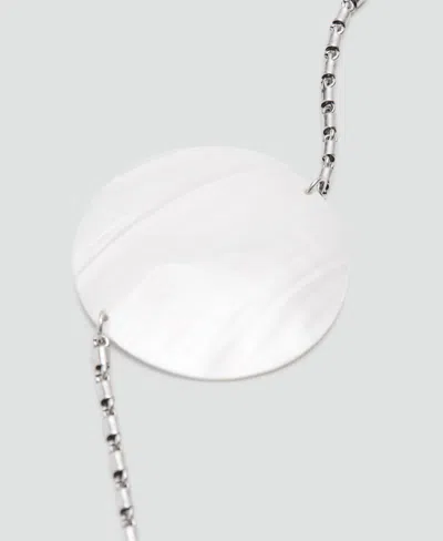 Mango Shell Detail Chain Belt In Metallic