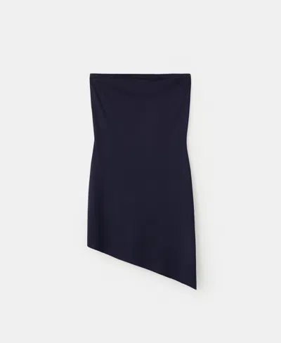 Mango Asymmetrical Fine-knit Top In Blue
