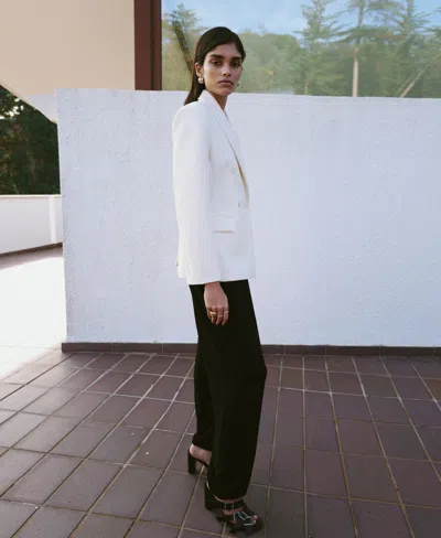 Mango Lalala Cuffed Pants In Black