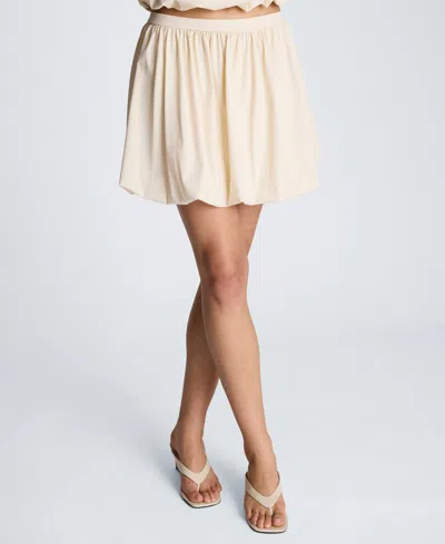 Kenneth Cole Pull On Bubble Mini Skirt In Neutral