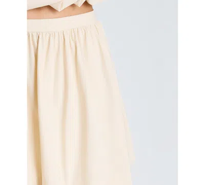 Kenneth Cole Pull On Bubble Mini Skirt In Neutral