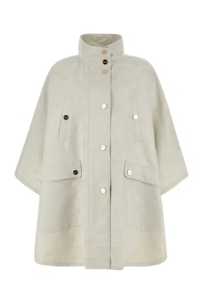 Max Mara Jacquard Cape Monogram Pattern In Neutral
