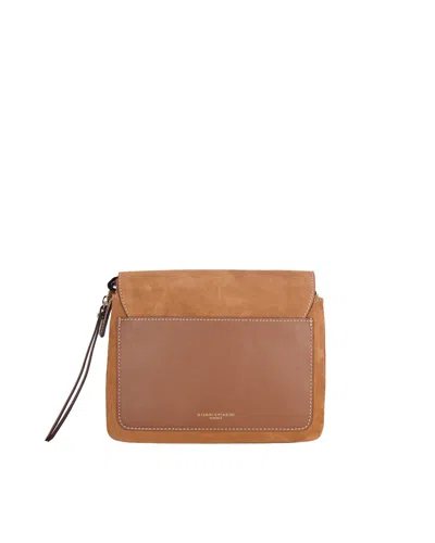 Gianni Chiarini Rectangular Suede Leather Shoulder Bag In Brown