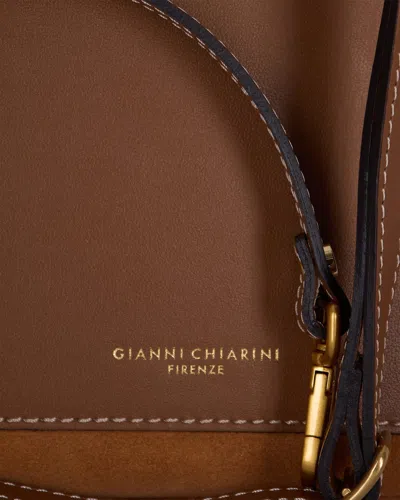 Gianni Chiarini Rectangular Suede Leather Shoulder Bag In Brown