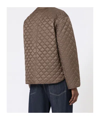 Max Mara Quilted Jacket In Brown