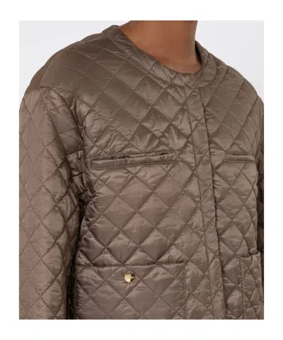 Max Mara Quilted Jacket In Brown