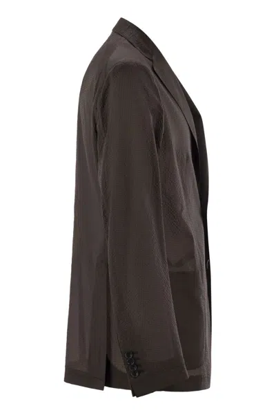 Tagliatore Lightweight Technical Fabric Jacket In Brown