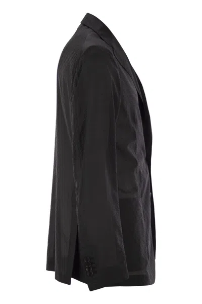 Tagliatore Lightweight Technical Fabric Jacket In Black