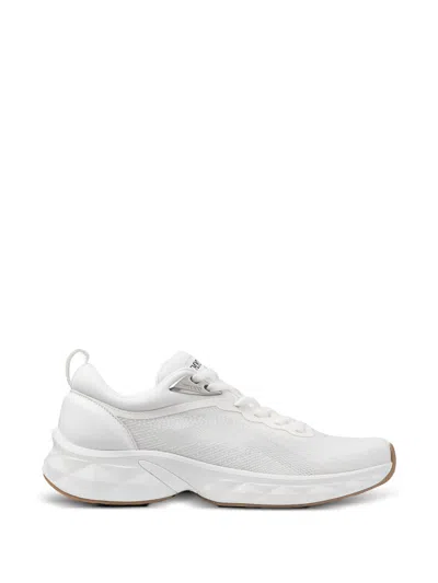 Jimmy Choo Diamond Run Leather Mesh Sneakers Pull Tab In White