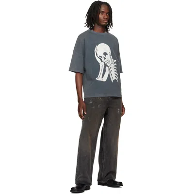 Palm Angels Skull-print Washed T-shirt In Multi